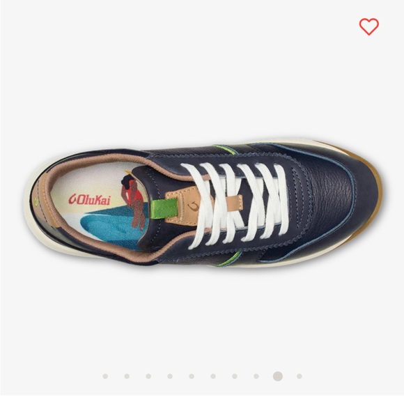 Olukai Kaulele navy leather sneaker W8.5 - Picture 4 of 15